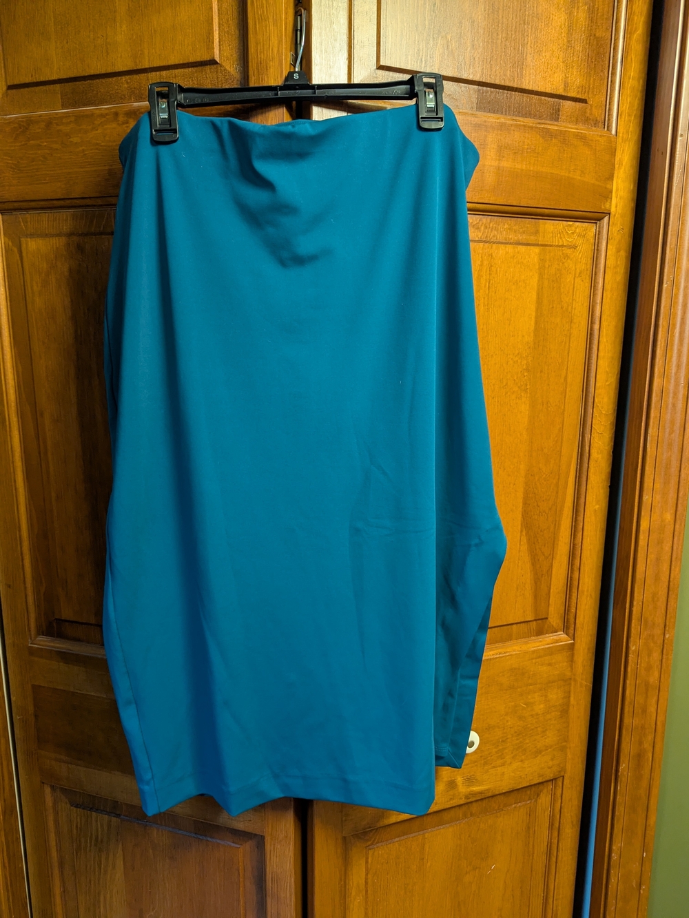 NWT Express Teal Blue Stretch Midi Pencil Skirt XL